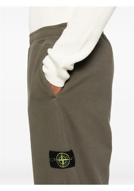 brushed organic cotton fleece sweat bottoms man military green STONE ISLAND | K2S15 6200004 S0A20V0054